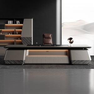 Model DBT006 Luxury Panel-style Manager Single Executive Desk, Chairman's Large Office Desk with Chair Set, Boss Desk