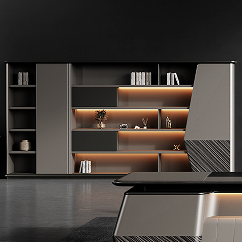 Model DBT006 Luxury Panel-style Manager Single Executive Desk, Chairman's Large Office Desk with Chair Set, Boss Desk